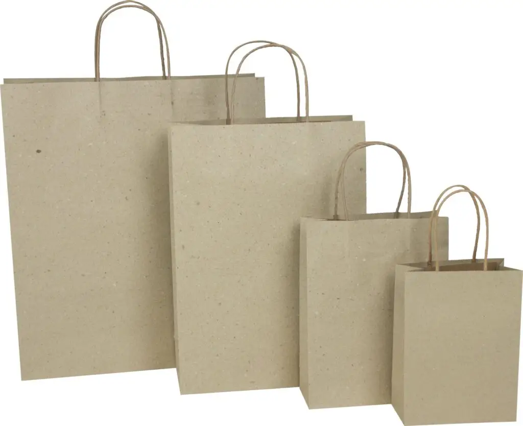 Sustainable grass paper bags